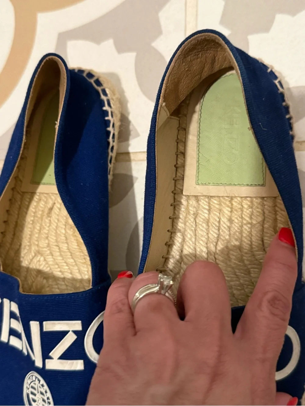 Kenzo Navy Blue Paris Logo Espadrilles